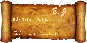 Böhler Jetta névjegykártya